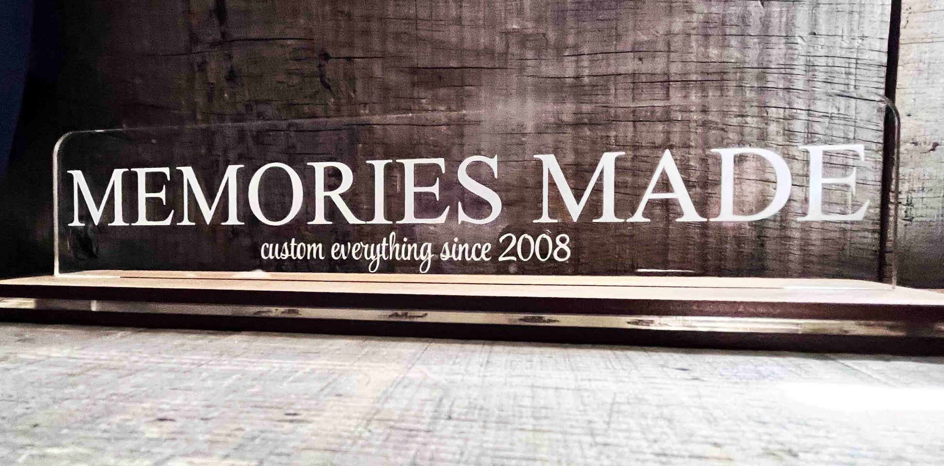 Acrylic and Wood Desk Name Plate.