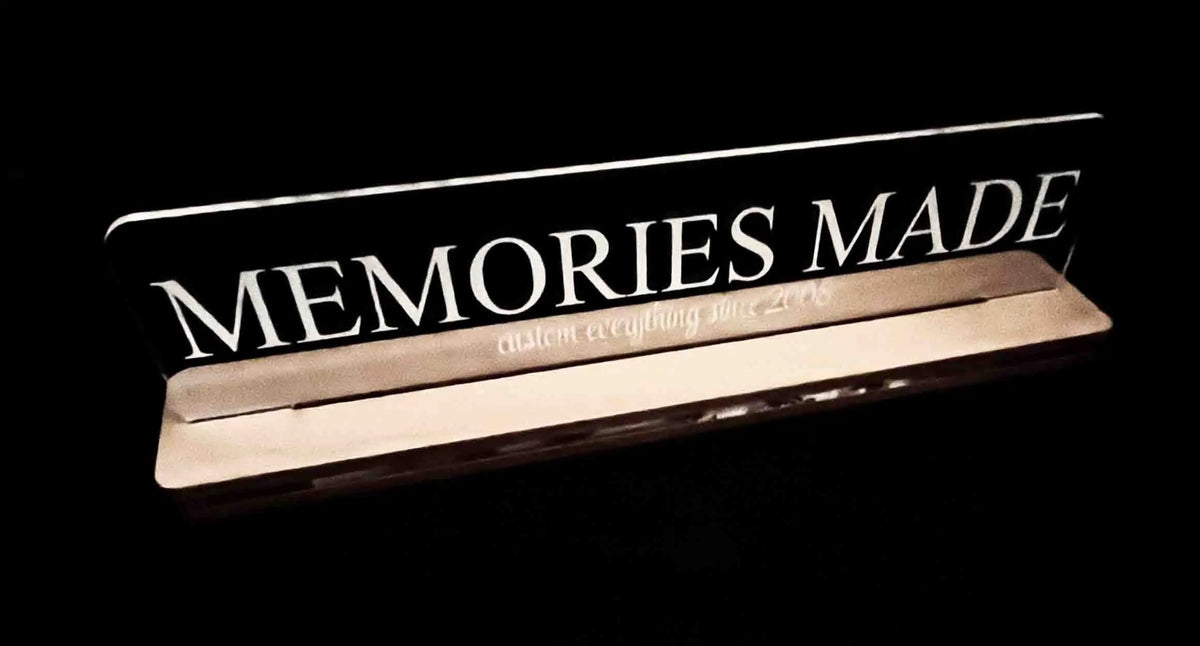 Acrylic and Wood Desk Name Plate.