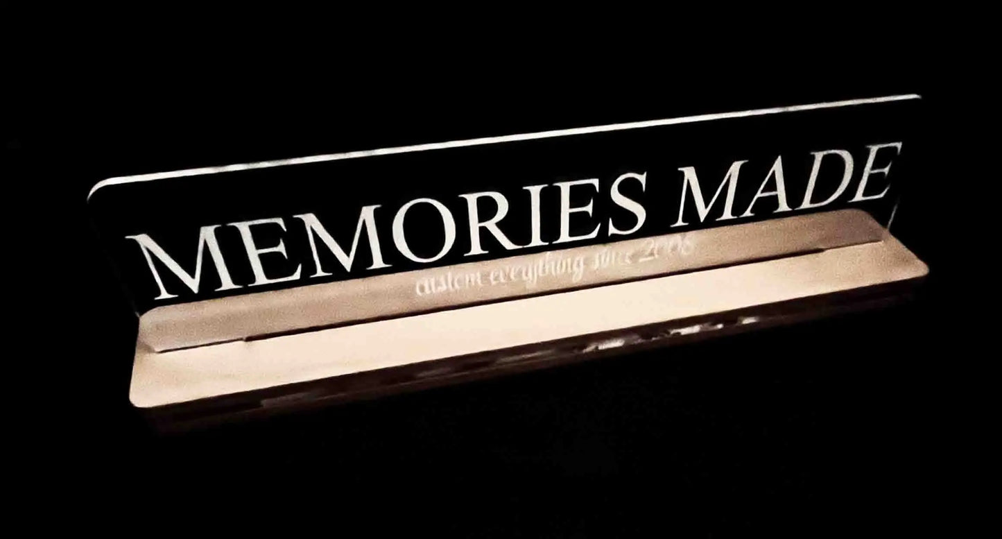 Acrylic and Wood Desk Name Plate.