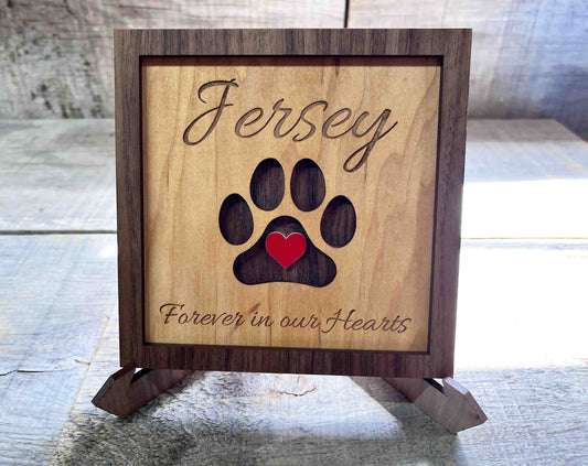 Personalized Pet Memorial Sign - Cut from Wood.