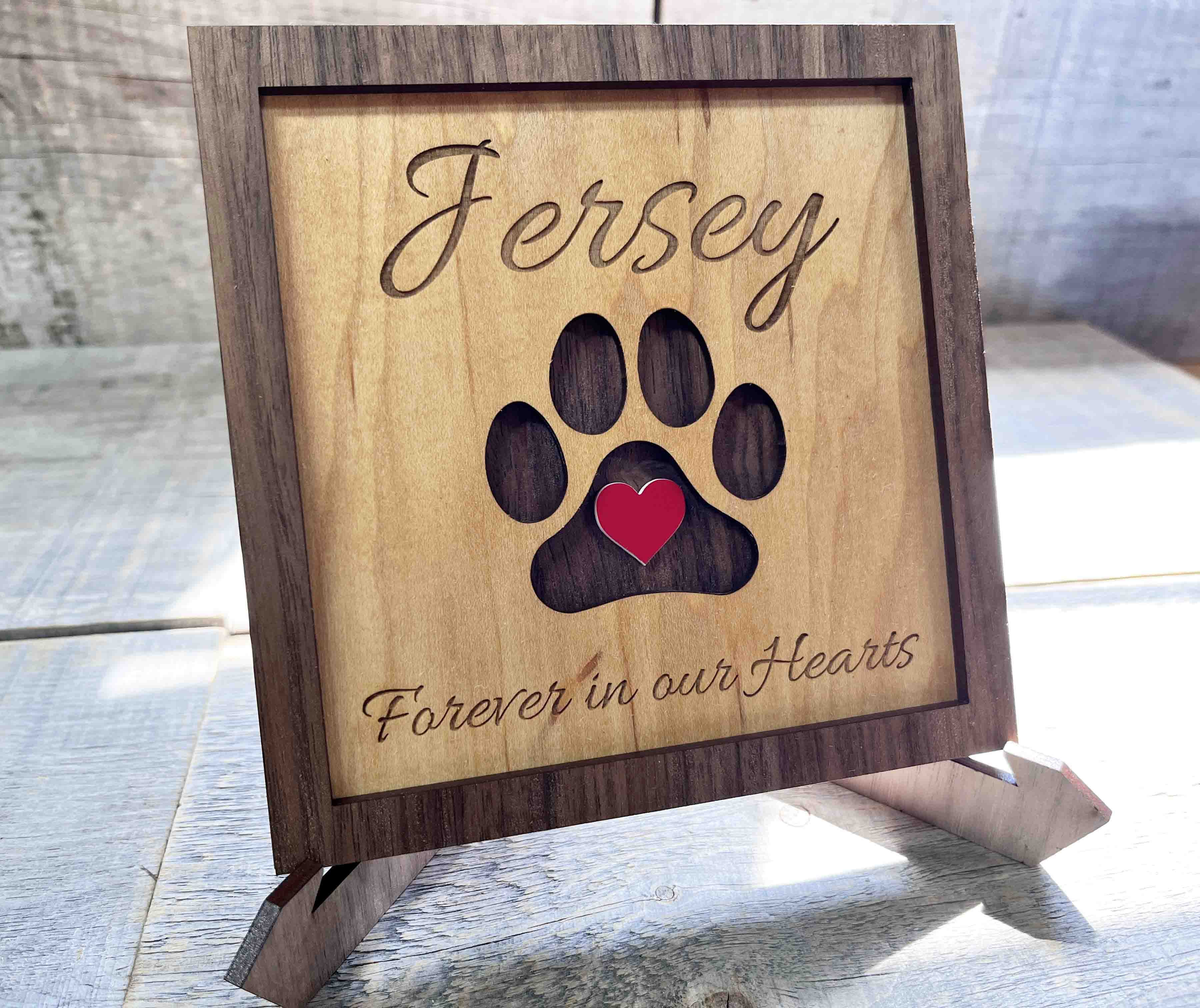 Personalized Pet Memorial Sign - Cut from Wood.