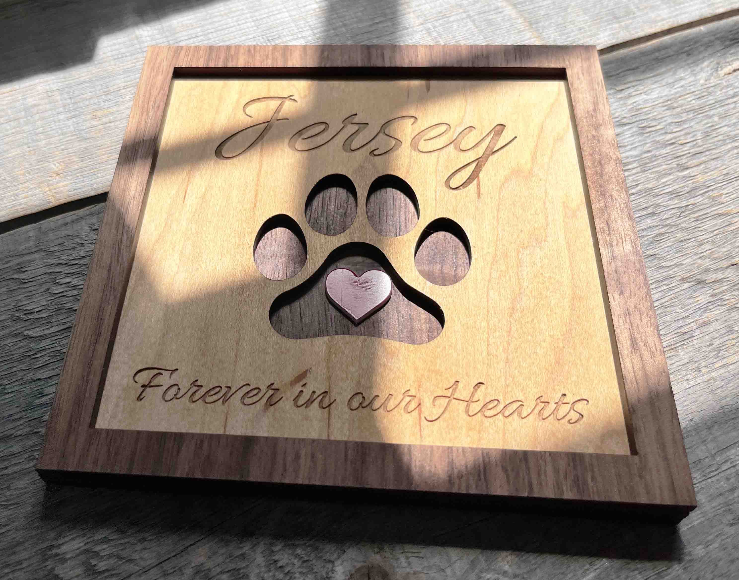 Personalized Pet Memorial Sign - Cut from Wood.