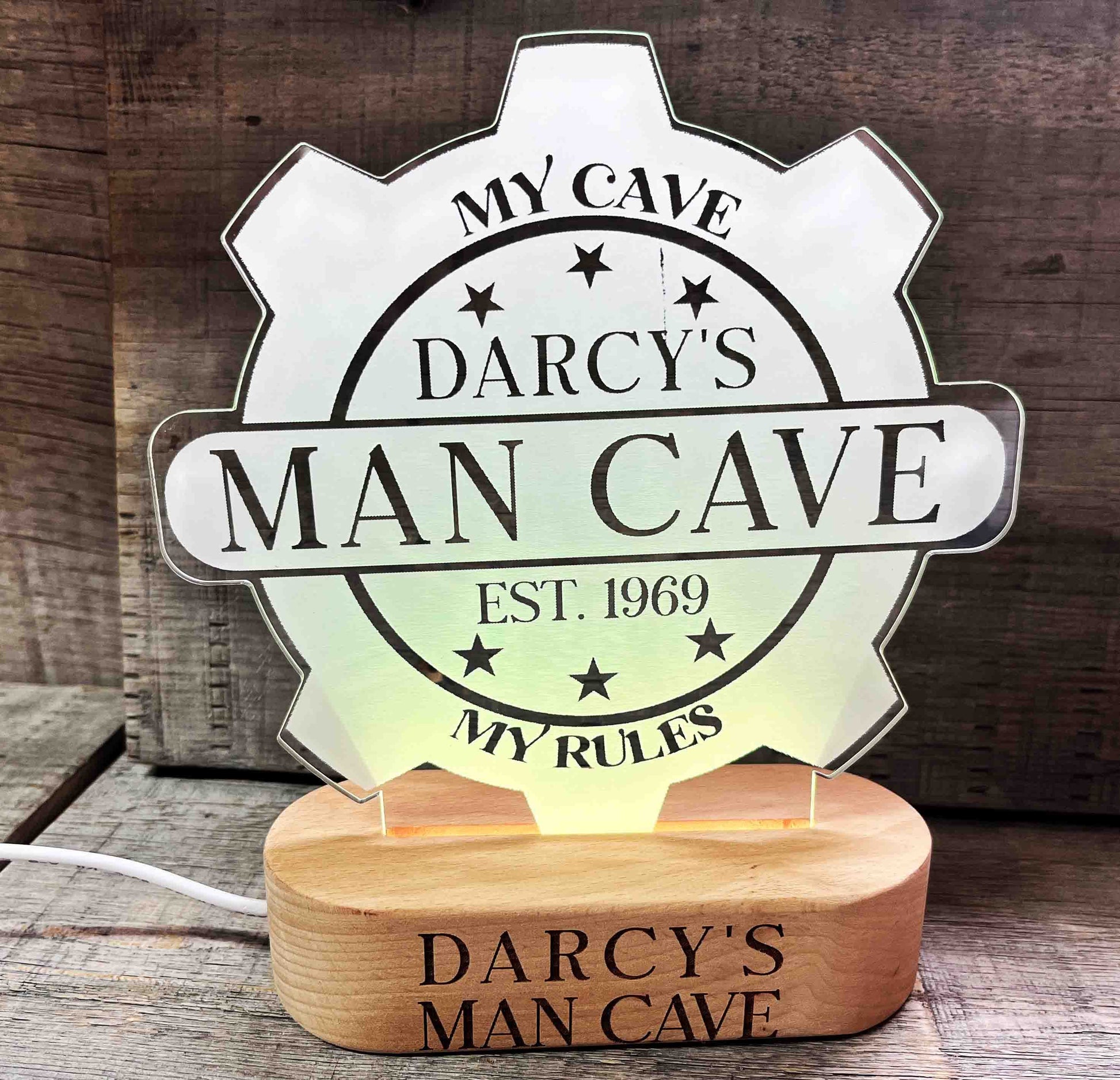 Man Cave LED Light Sign - 7 Colours.