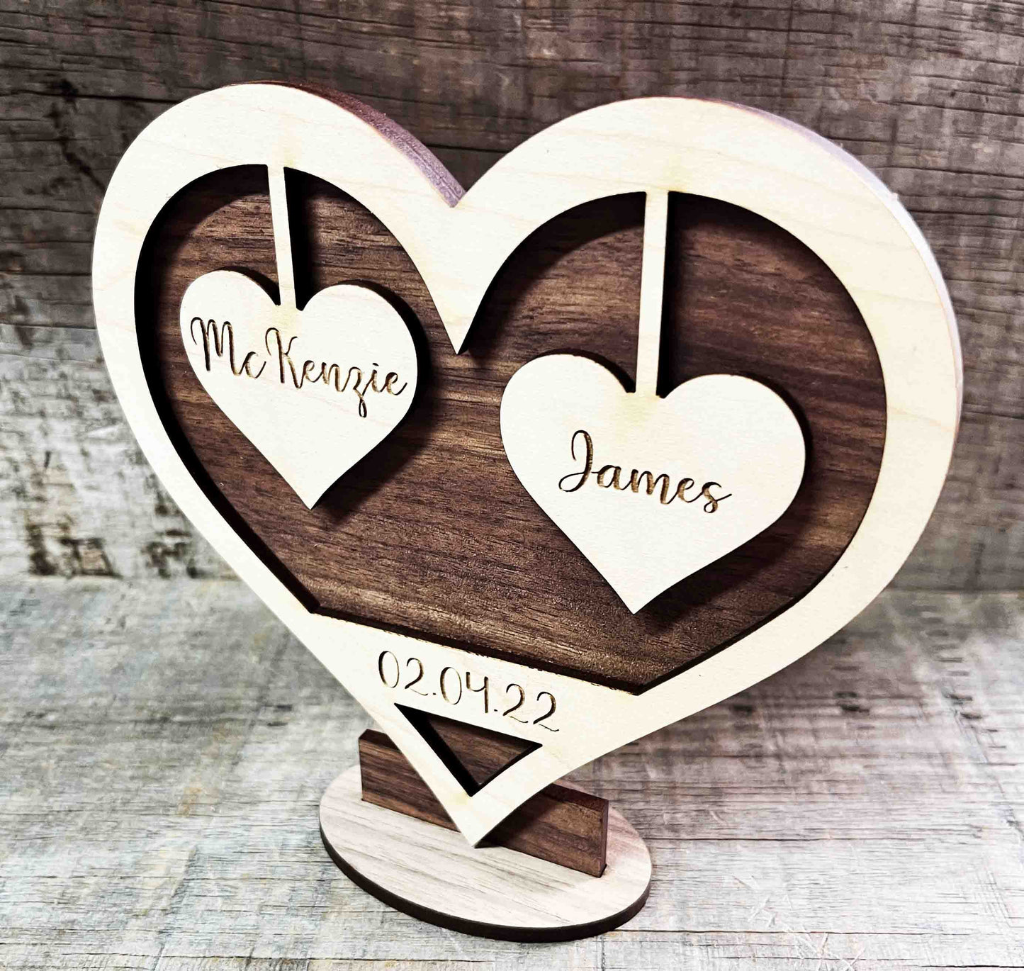 Sweethearts Dual Layer Wooden Sign.