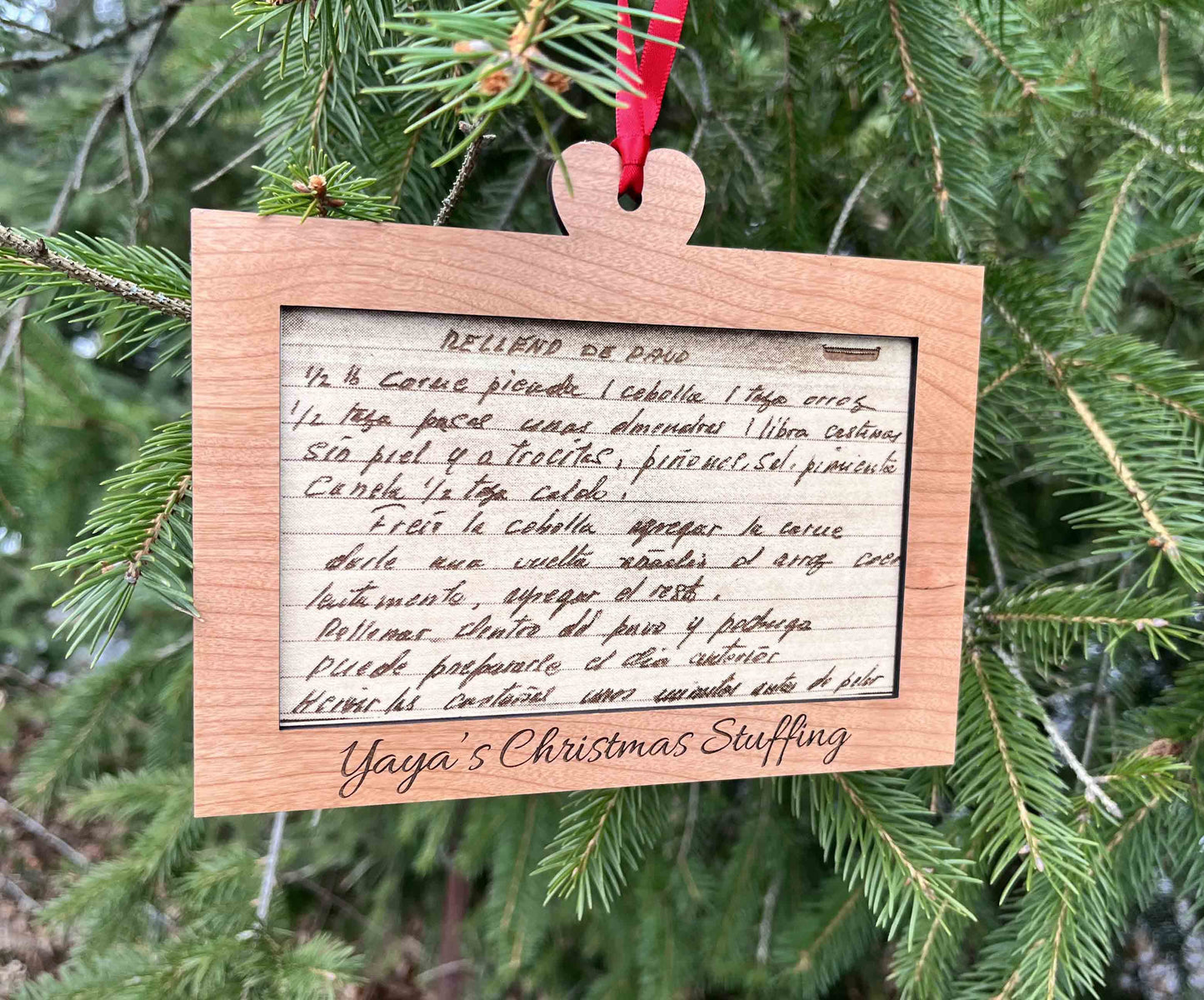 Family Recipe Christmas Ornament.