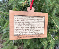 Family Recipe Christmas Ornament.