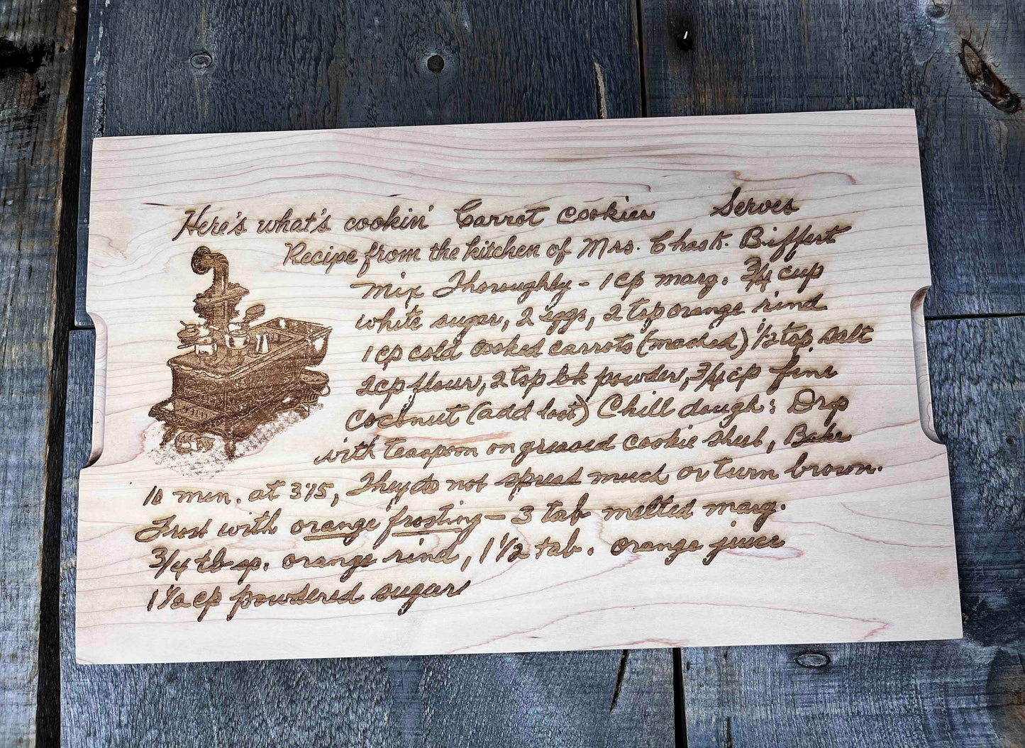 Maple Wood Cutting Board Family Recipe.