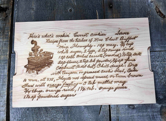 Maple Wood Cutting Board Family Recipe.