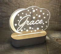 Moon And Stars Night Light - 7 colours.