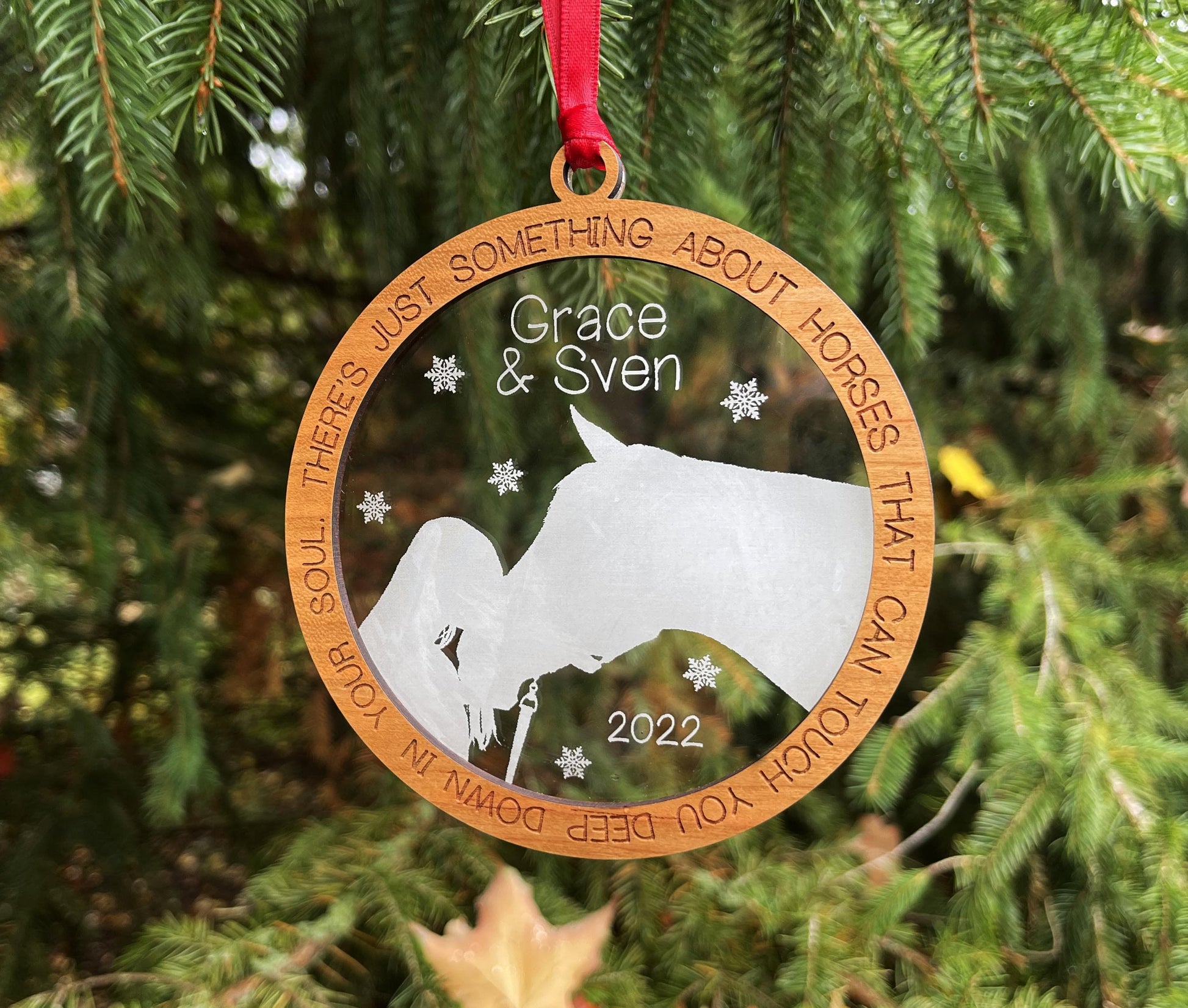 Horse Lovers Custom Ornament.