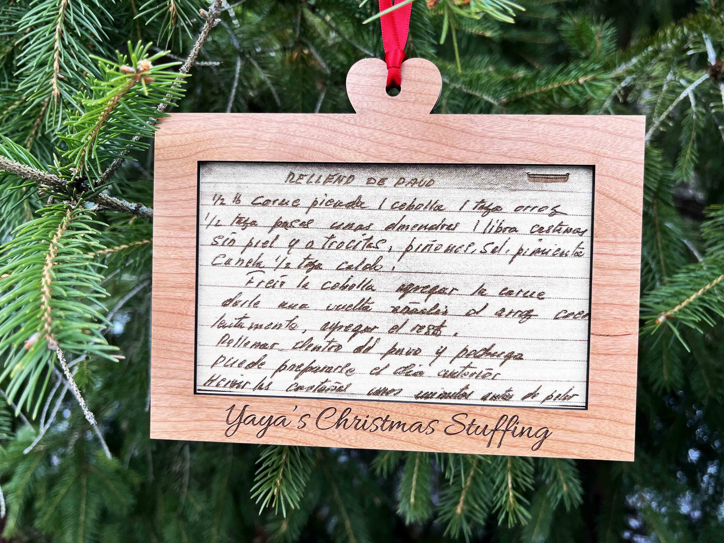 Family Recipe Christmas Ornament.