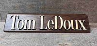 3D Maple and Walnut Desk Name Plate.