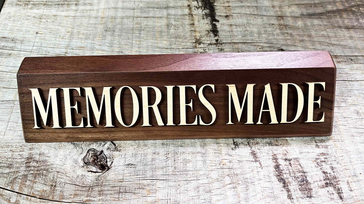 3D Maple and Walnut Desk Name Plate.