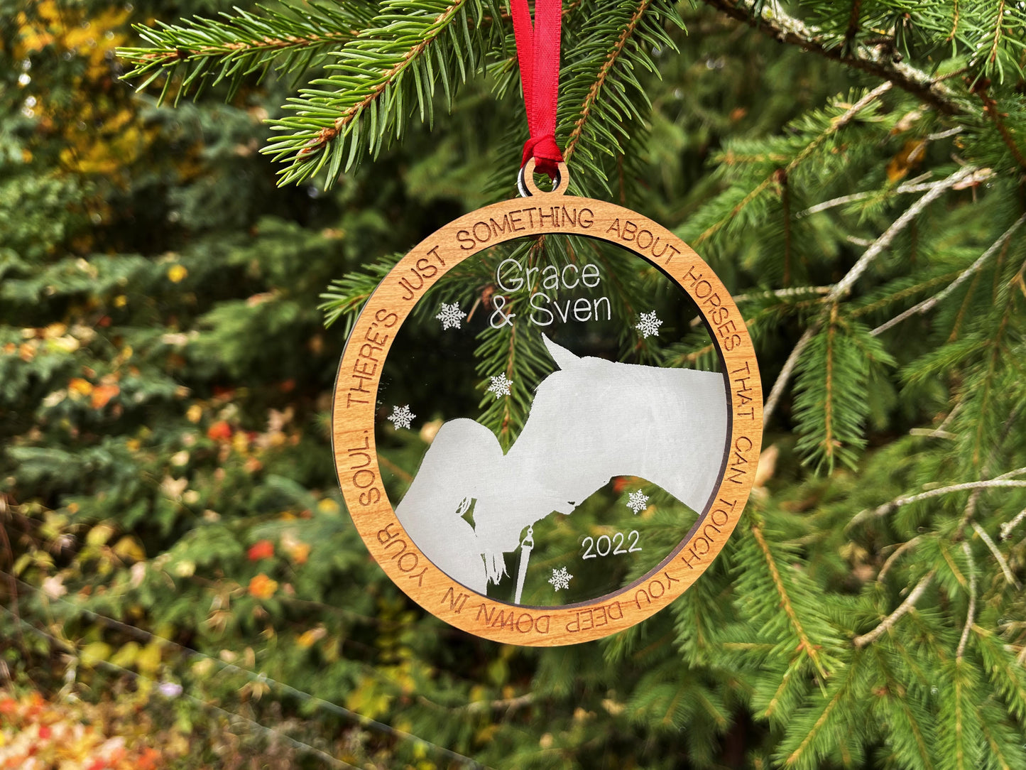 Horse Lovers Custom Ornament.