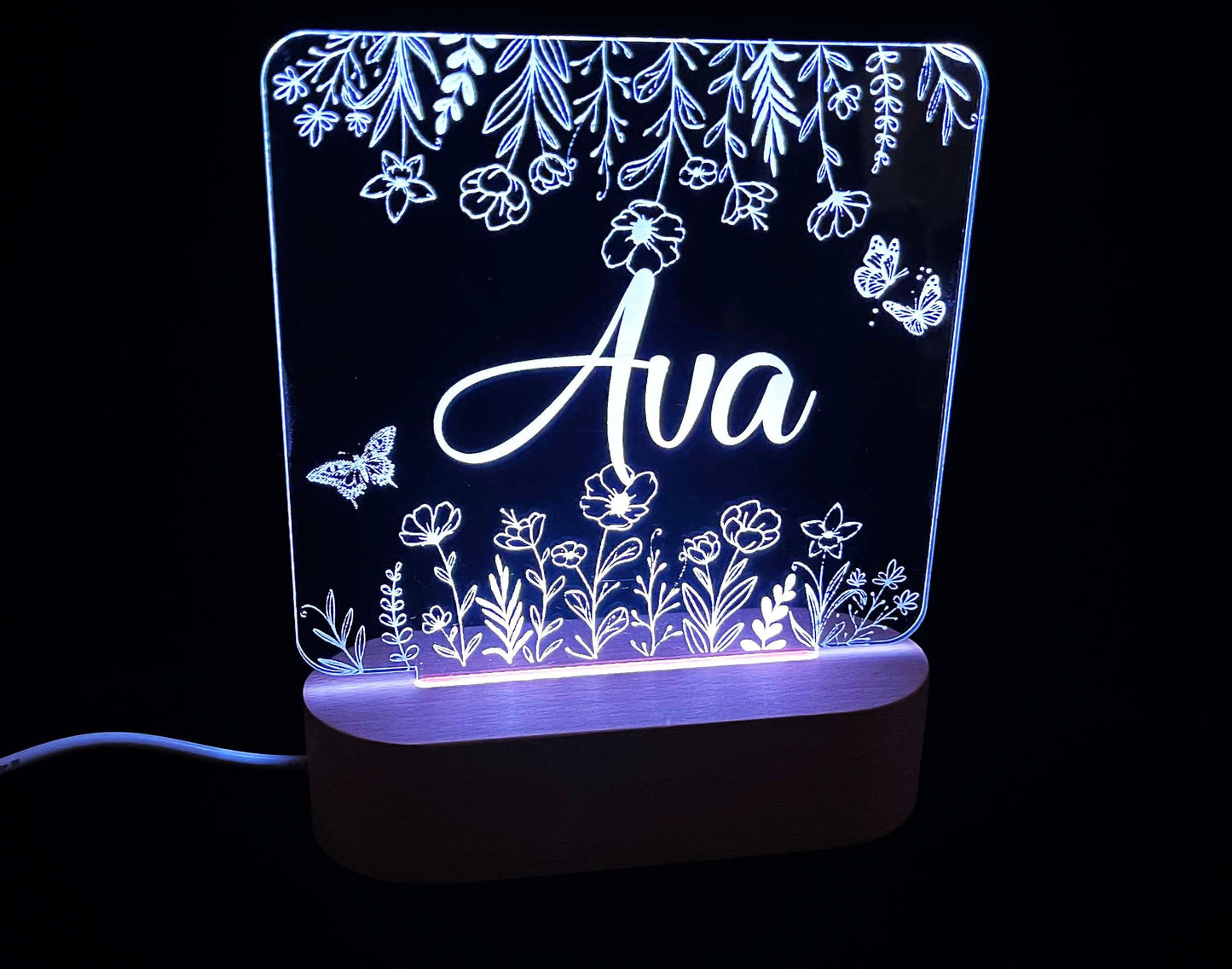 Flower Design Night Light - 7 Colours.