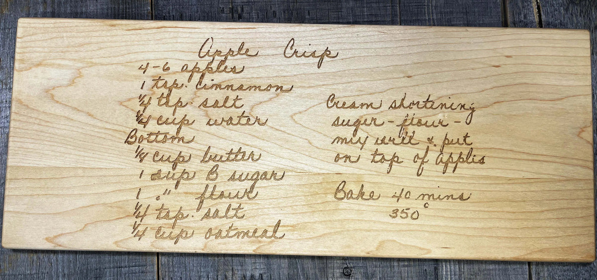 Family Recipe Engraved Serving Board.