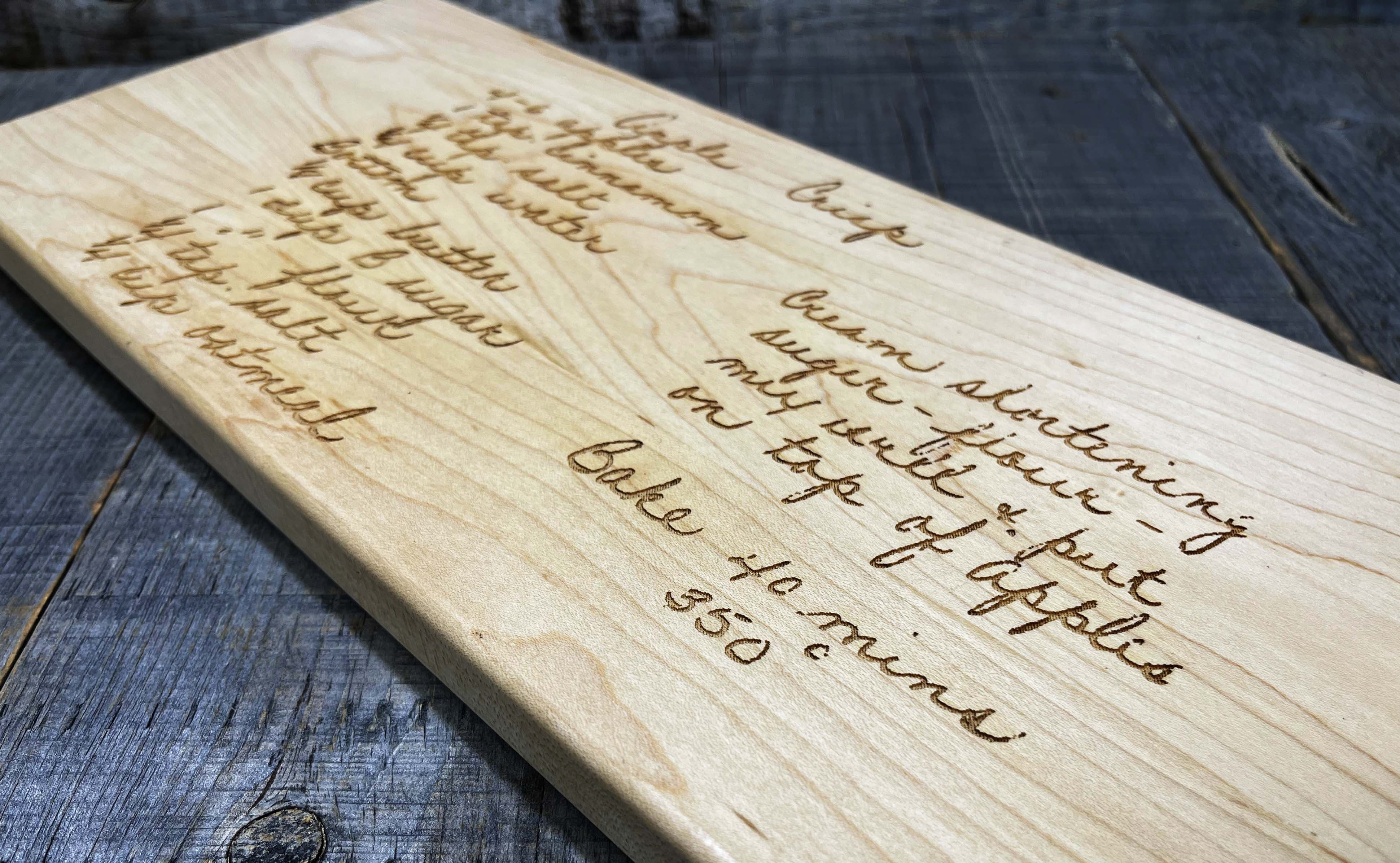 Family Recipe Engraved Serving Board.