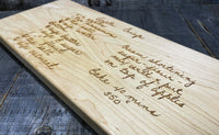 Family Recipe Engraved Serving Board.
