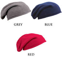 Beanie Hat with Custom Leather Patches.