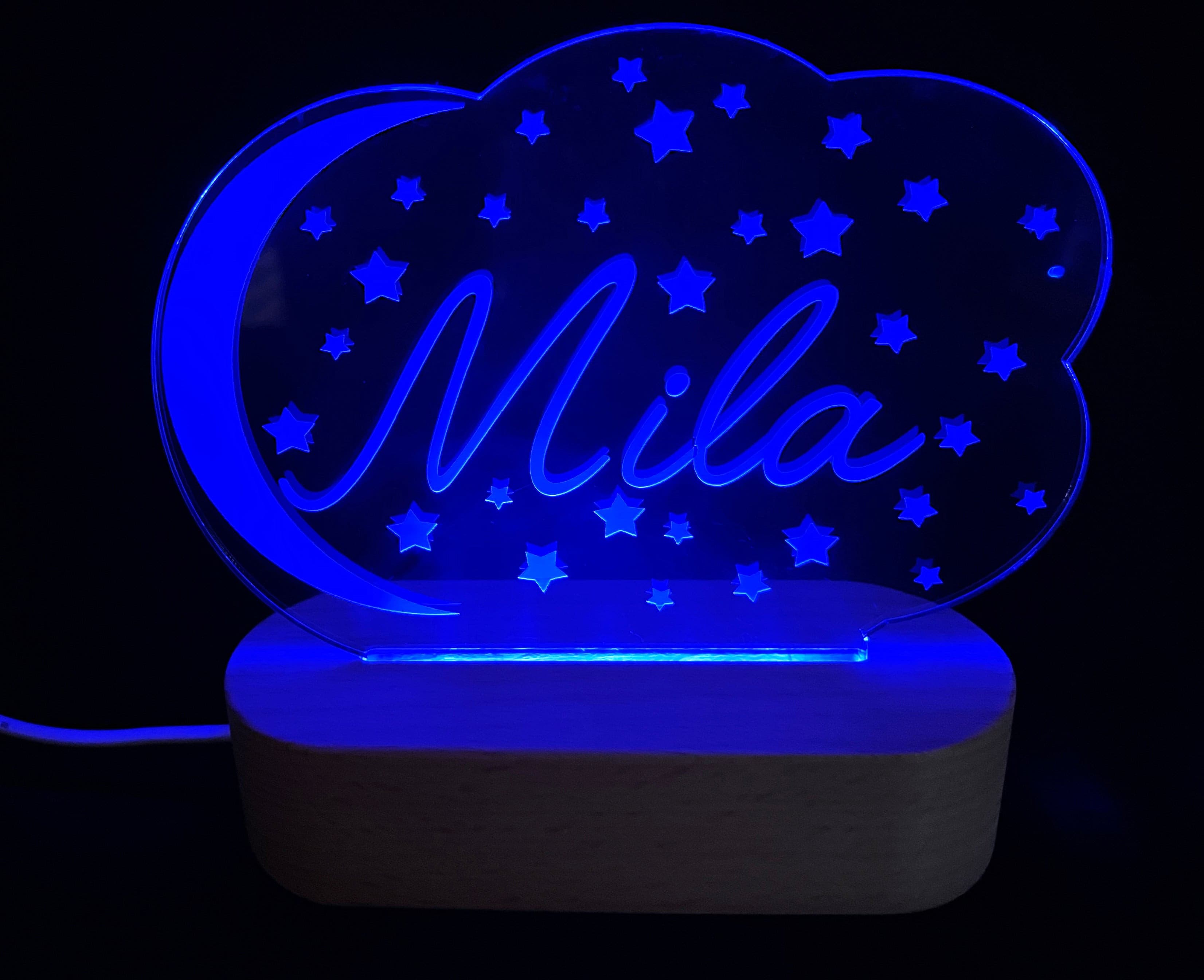 Moon And Stars Night Light - 7 colours.