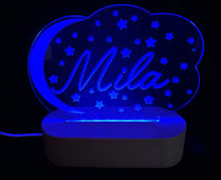 Moon And Stars Night Light - 7 colours.
