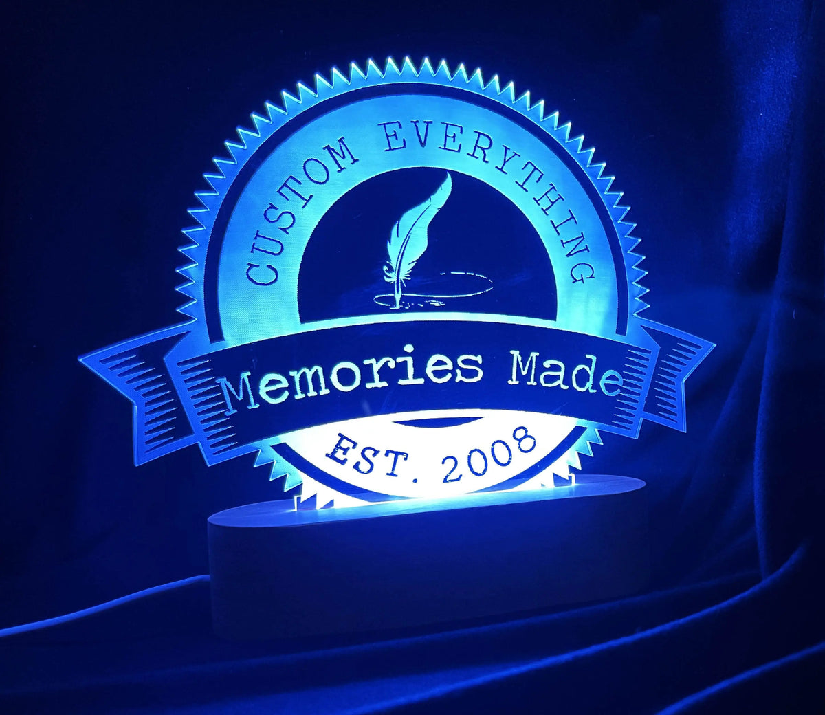 Custom Logo, Text and/or Graphic LED Light Sign - 7 Colours - Memories Made Custom
