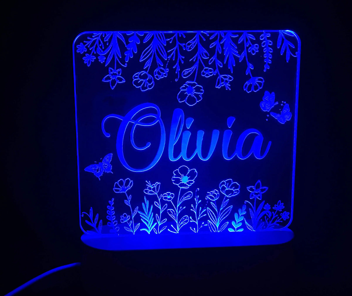 Flower Design Night Light - 7 Colours.