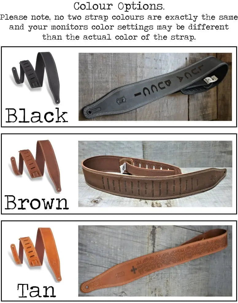 Double Stitch Butter Leather Guitar Straps.