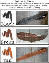 Double Stitch Butter Leather Guitar Straps.