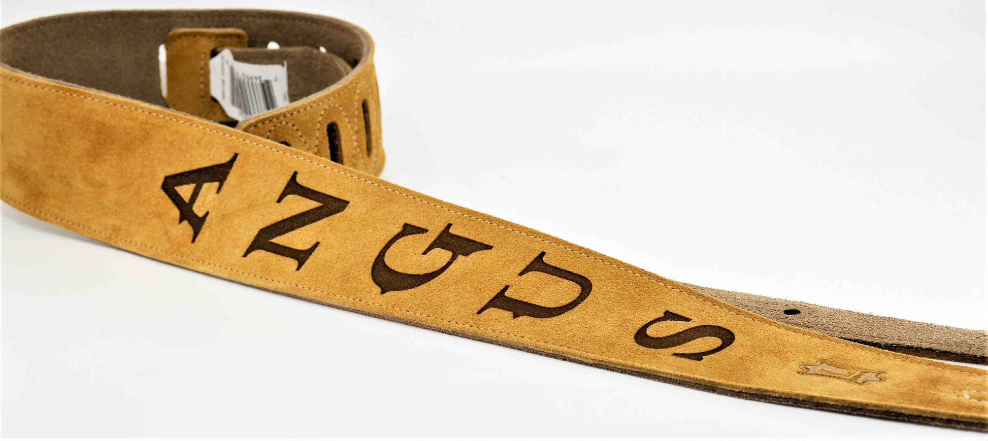 Suede Leather Guitar Straps Tan Colour.
