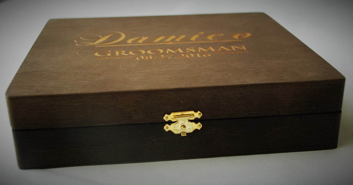 Groomsman Wooden Gift Boxes - Design 26.