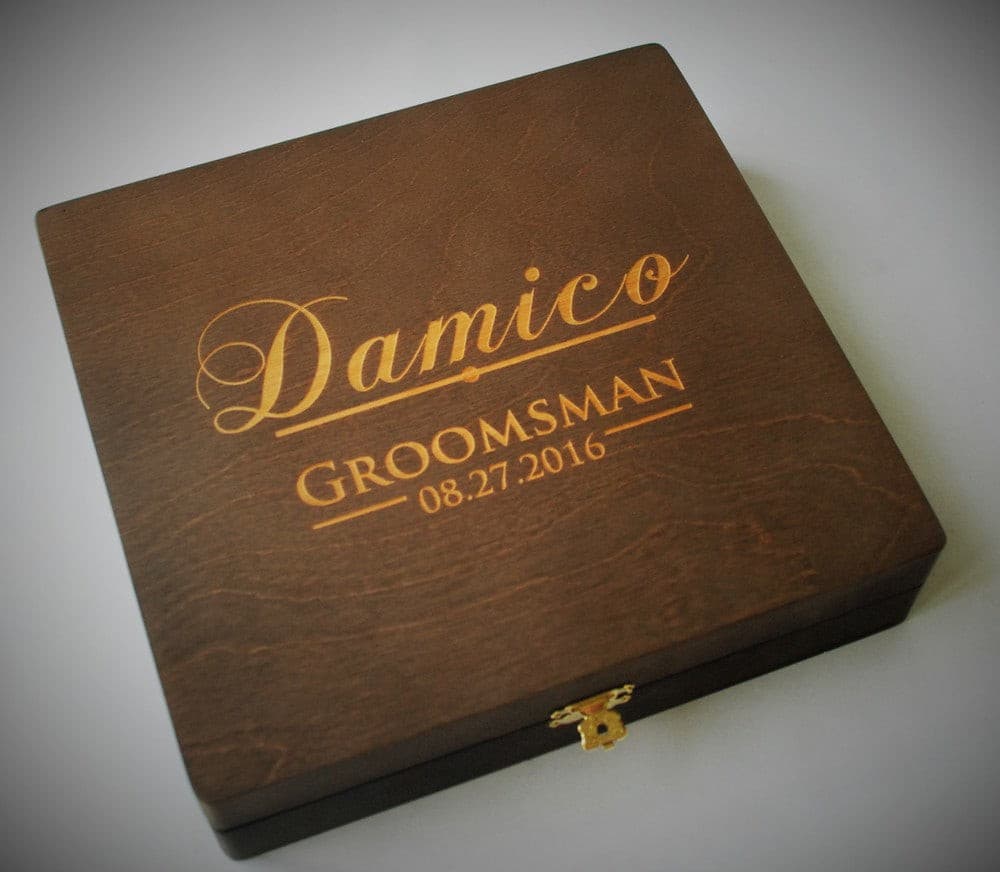 Groomsman Wooden Gift Boxes - Design 26.