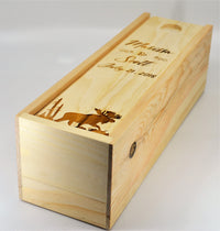 Custom Design Engraved Pine Wine Boxes.