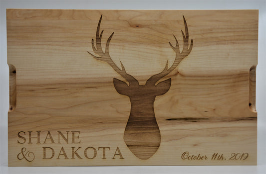 Solid Maple Cutting Board With Deer Head Design 65.