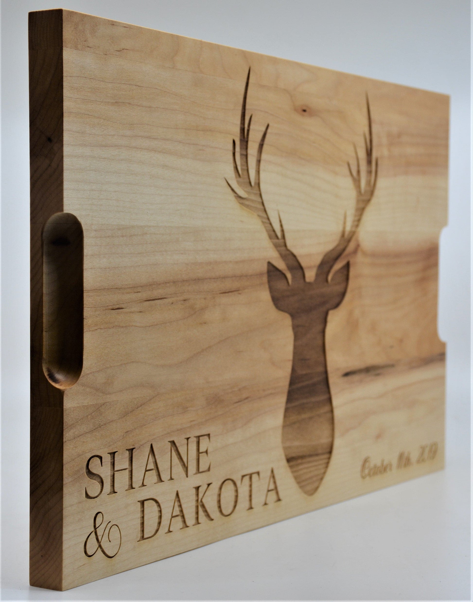 Solid Maple Cutting Board With Deer Head Design 65.