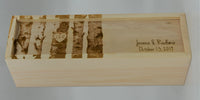 Custom Pine Wine Boxes - Birch Tree Design 17.