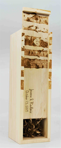 Custom Pine Wine Boxes - Birch Tree Design 17.