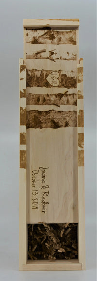 Custom Pine Wine Boxes - Birch Tree Design 17.