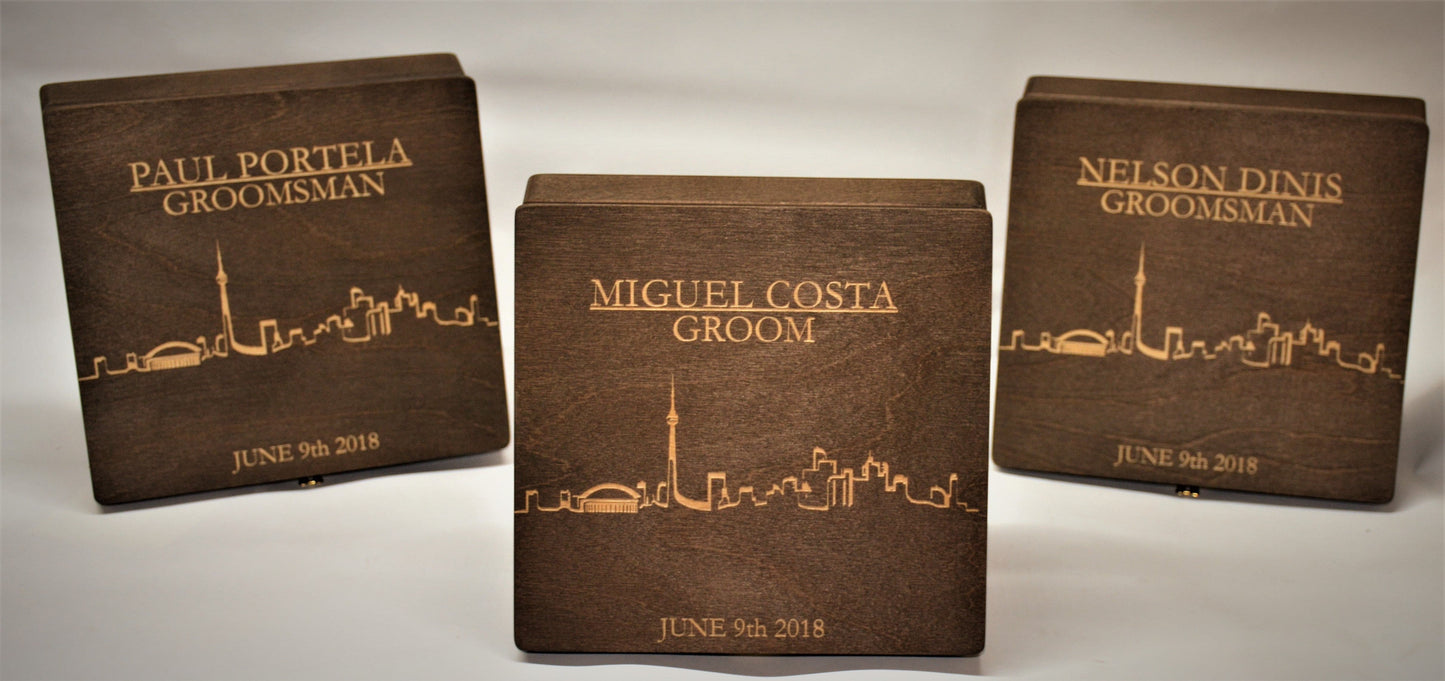 Groomsman Wooden Gift Boxes - Design 17.