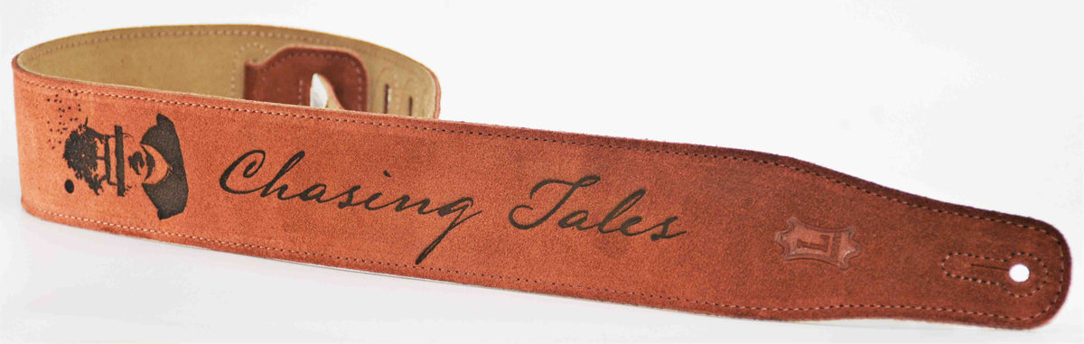 Suede Leather Guitar Straps Rust Colour.