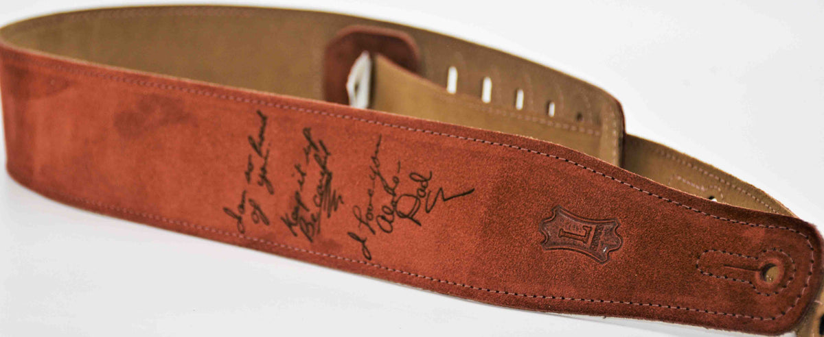 Suede Leather Guitar Straps Rust Colour.