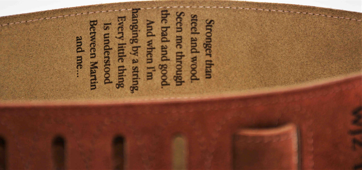 Suede Leather Guitar Straps Rust Colour.