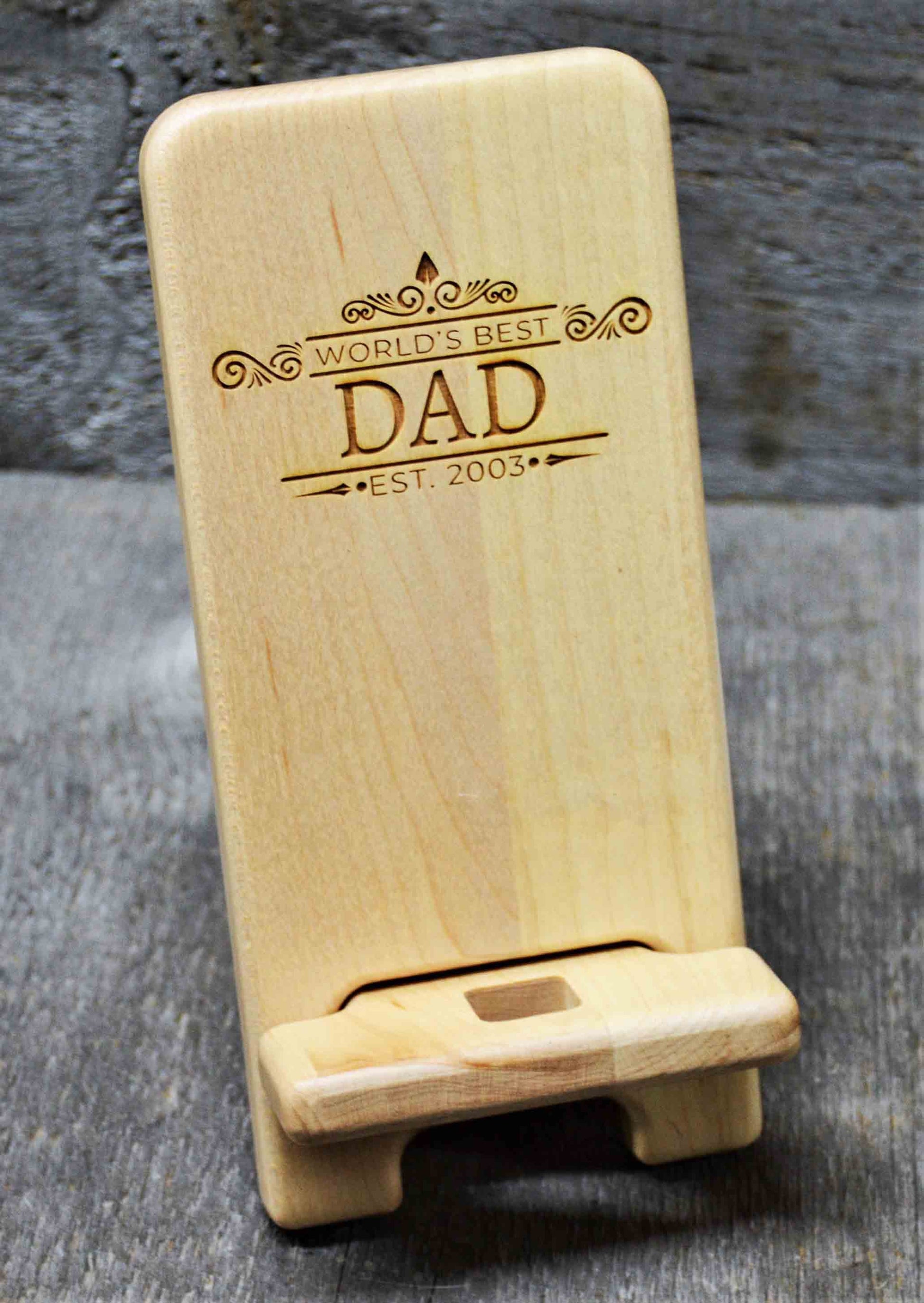 Maple Wood Cell Phone Stand.