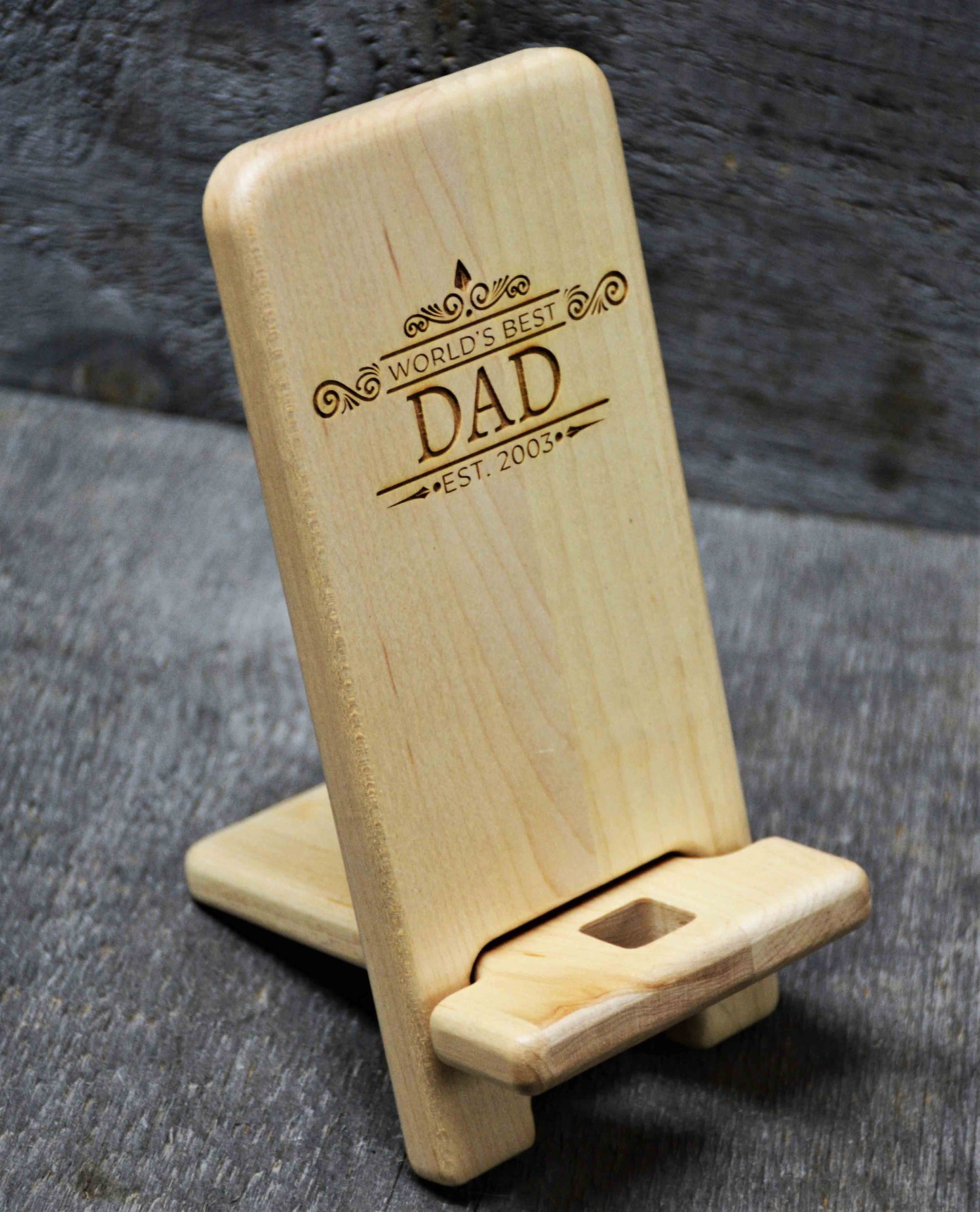 Maple Wood Cell Phone Stand.