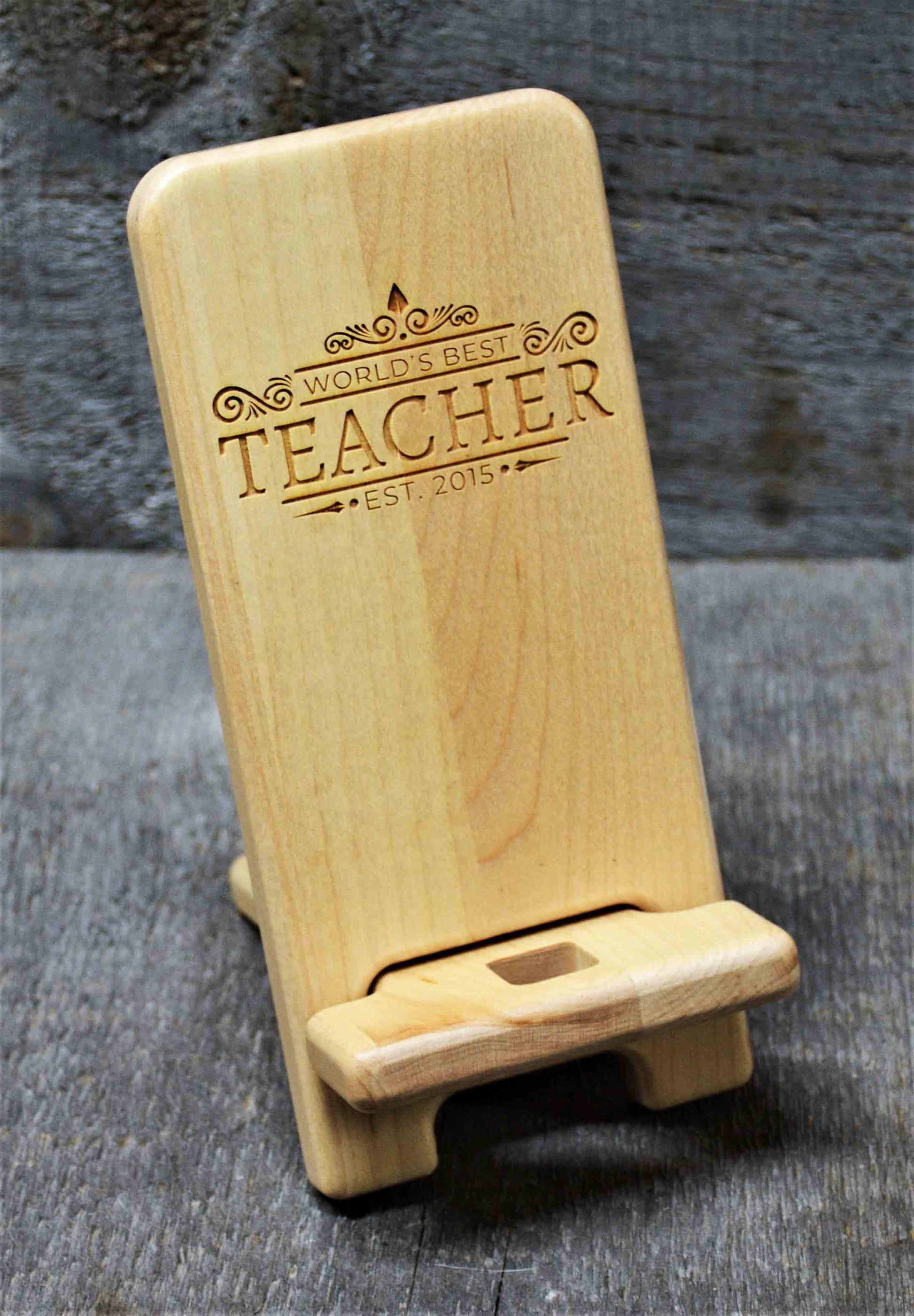 Maple Wood Cell Phone Stand.