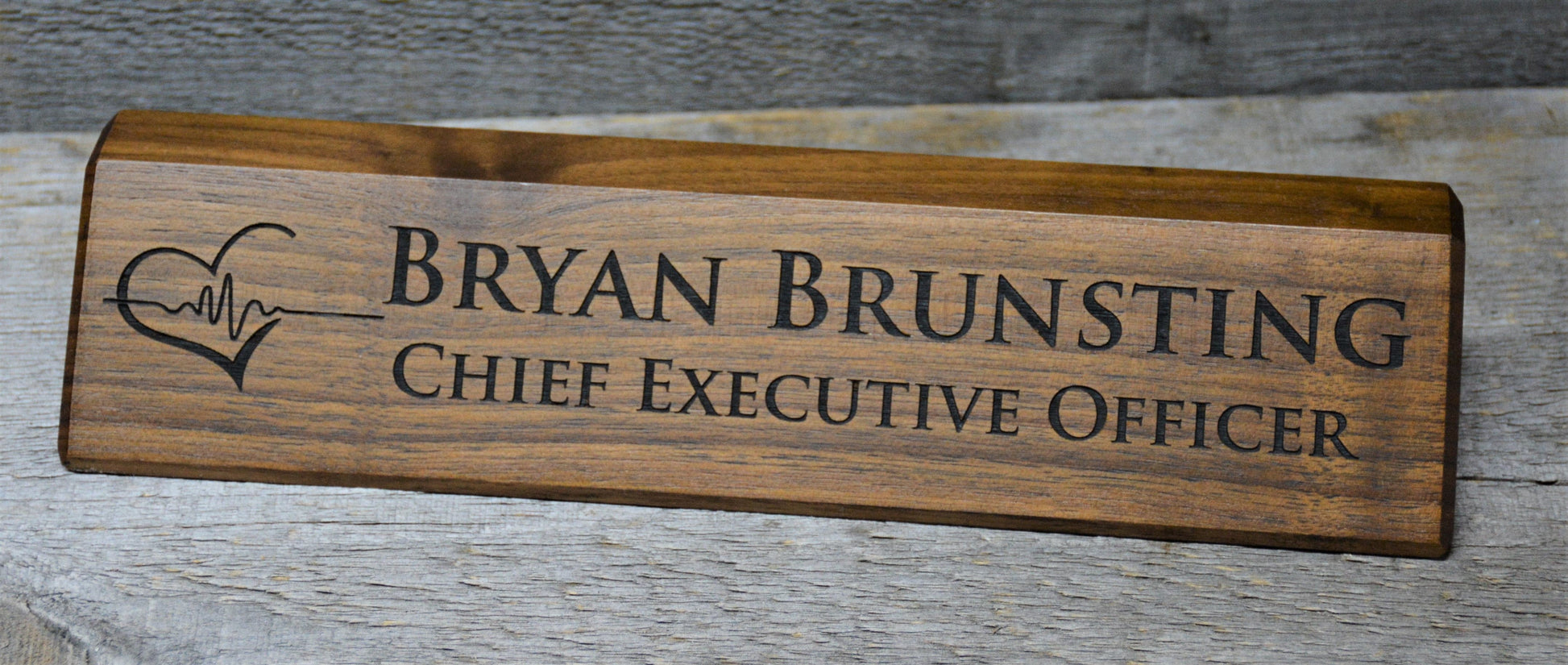 Walnut Desk Name Plate.