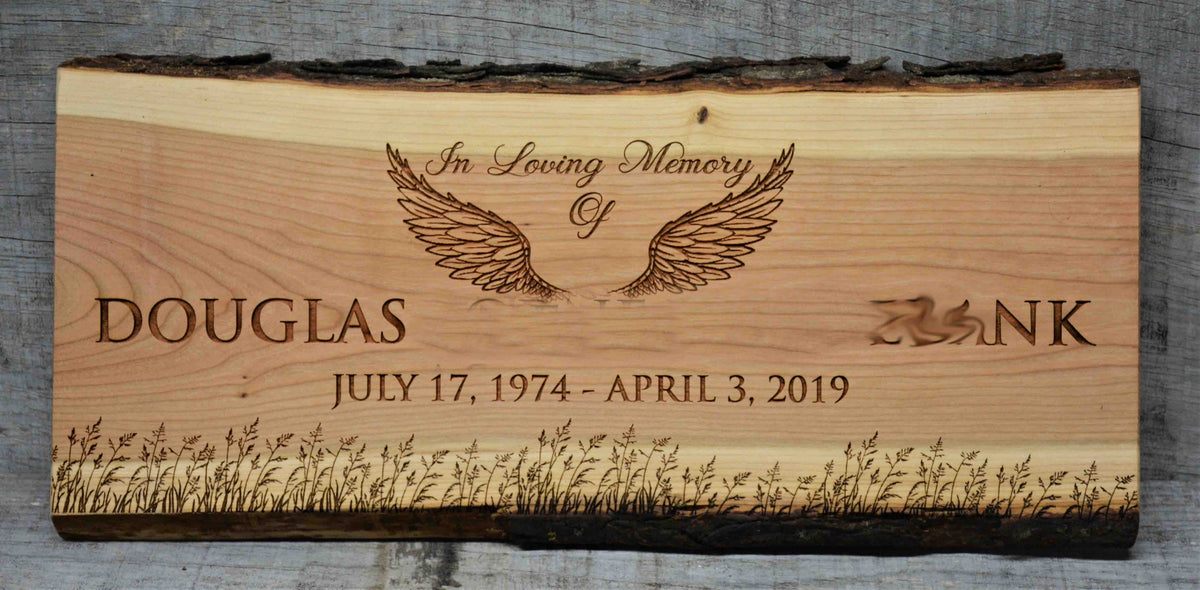 Cherry Wood Custom Signs: In Loving Memory.