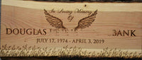 Cherry Wood Custom Signs: In Loving Memory.