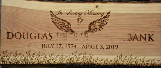 Cherry Wood Custom Signs: In Loving Memory.