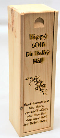 Custom Design Engraved Pine Wine Boxes.